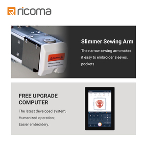 Máquina de bordado profesional <span class=keywords><strong>Ricoma</strong></span> 1200RPM con conectividad WiFi Luz DE TRABAJO LED frontal y detección de hilo inteligente - Product Image 3