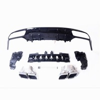 Kit de Diffuseur Arrière C43 C63 AMG et Embouts d'Échappement Argentés pour Mercedes Benz Coupé Classe C W205 2 Portes 2015-2021