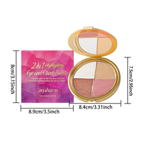 Palette de fards à paupières, de blush et de poudre illuminatrice Zephoco, imperméable, légère, portable, maquillage quotidien multi-usages pour les yeux et les joues, vente en gros