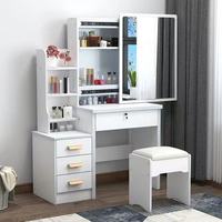 Coiffeuse élégante et robuste avec miroir LED, coiffeuse avec chaise pour la zone de maquillage à domicile