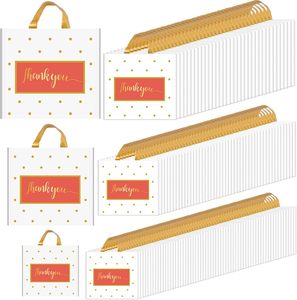 Bolsas de Compras de LDPE Blancas con Puntos Dorados Personalizadas de Fábrica YC, Bolsas de Plástico Personalizadas con Asas de Lazo Suaves y Brillantes para Regalo - Product Image 1