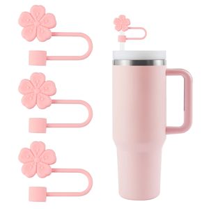 Nueva Tapa de Silicona para Pajitas con Diseño de Flor de Ciruelo, Tapón de Silicona de Grado Alimenticio, Cubierta de Silicona Suave a Prueba de Polvo para Pajitas de Vasos - Product Image 1