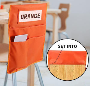 Fabricante Durable Buddy Pocket Class Silla Organizador trasero Silla Bolsa colgante trasera con etiqueta de nombre para suministros escolares. - Product Image 4