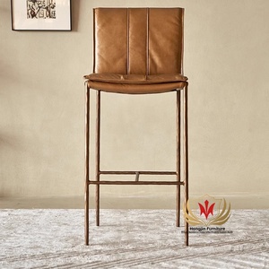 HJ HOME Chaise <span class=keywords><strong>de</strong></span> comptoir <span class=keywords><strong>de</strong></span> luxe <span class=keywords><strong>en</strong></span> <span class=keywords><strong>cuir</strong></span> ciré faite à la main <span class=keywords><strong>Tabouret</strong></span> <span class=keywords><strong>en</strong></span> <span class=keywords><strong>cuir</strong></span> grainé Pieds <span class=keywords><strong>en</strong></span> cuivre Tabourets <span class=keywords><strong>de</strong></span> <span class=keywords><strong>bar</strong></span> <span class=keywords><strong>de</strong></span> cuisine Wabi-sabi - Product Image 3