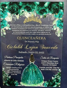 Invitaciones DE BODA Lujo Acrílico Blanco Diseño floral Invitaciones Fabricante personalizado <span class=keywords><strong>Video</strong></span> Invitaciones de boda con caja - Product Image 3