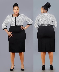 Vestido Elegante y Casual para Mujer, Talla 5XL, Estilo Africano, Recto, Formal, para Oficina, Iglesia, con Patrón Geométrico, Servicio ODM Natural para Toda Ocasión - Product Image 3