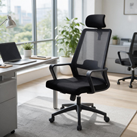 Chaise de bureau exécutive ergonomique en maille moderne, non pivotante, à base fixe, confortable, pour salle de conférence, directement de l'usine