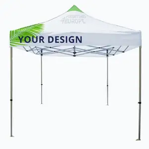 Logotipo 10x10 Impressão personalizada Publicidade Promocional Pop Up Evento Folding Alumínio Marquee Gazebo Canopy Roof Top Trade Show Tent