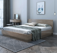 Ensemble de lit en panneaux de bois mélaminé écologique au design moderne, taille King Queen, extensible, avec rangement, pliable, pour la maison, l'hôtel, la chambre à coucher