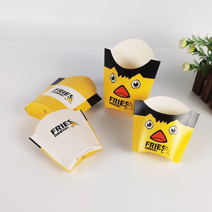 Custom Logo <b>Square</b> Matte Restaurant Grade French Fries Paper Box Greaseproof Eco-Friendly Disposable Fast Food Takeout Packaging - Product Image 4