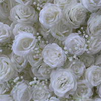 Luxe 5D 7D Roll up Floral Toile de Fond Panneau De Mariage Blanc Fleur Mur Toile De Fond 8ft Artificielle Blanc Rose Fleur Walln pour La Fête