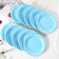 Assiettes en papier jetables de 7 pouces pour pique-niques, barbecues, fêtes, fournitures pour fêtes d'anniversaire, assiettes en papier pour la peinture à la maternelle