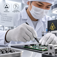 Gants de sécurité MaxiPact 13G antistatiques en fibre de carbone avec revêtement PU sur les doigts, compatibles écrans tactiles, respirants, vente en gros, gants de travail ESD