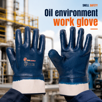 Gants industriels résistants à l'abrasion, entièrement enduits de nitrile, avec doublure en jersey, manchette de sécurité, résistants à l'huile, pour l'entretien ferroviaire
