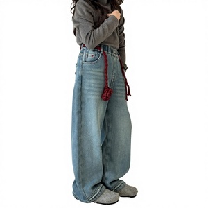 Jeans <span class=keywords><strong>Invernali</strong></span> per Bambine Xiao Hong Yu, Foderati in Pile, Rivestiti in PU Morbido, <span class=keywords><strong>Pantaloni</strong></span> Dritti Ispessiti Nuova Collezione 2026 - Product Image 1