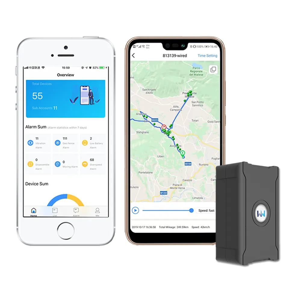 Rastreador GPS inalámbrico con imán fuerte, pequeño dispositivo de seguimiento con batería, Software de gestión de sistema Android, alarma extraíble