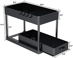 New Multifunctional Sliding Cabinet <strong>Basket</strong> Counter Storage Organiser Bathroom Countertop <strong>Shelf</strong> Kitchen Sliding Cabinet <strong>Basket</strong> - Product Image 3