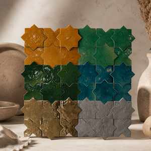 Carreaux de zellige marocains en forme d'étoile, mosaïque céramique faite à la main pour salle de bain, crédence de cuisine, café, <span class=keywords><strong>restaurant</strong></span>, décoration - Product Image 6