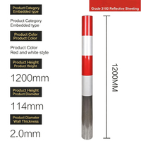 Poteau de signalisation routière en acier galvanisé amovible de 120 cm, poteau de signalisation en acier inoxydable verrouillable, barrière de sécurité routière, directement de l'usine