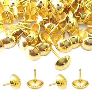Chiodi Decorativi per Tappezzeria Fai-da-Te, Colore Oro, D11mmxL17mm, Borchie per Divani, Chiodi Decorativi per Mobili in Legno, Chiodi a Testa Tonda - Product Image 2