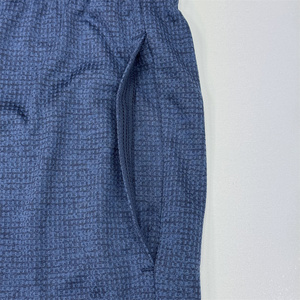Short d'été en tissu gaufré confortable de couleur bleue de qualité supérieure Short sportif moyen - Product Image 4