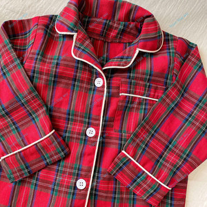 Noël personnalisé famille correspondant à manches longues revers rouge et vert flanelle tartan bébé garçons et filles ensemble de pyjamas - Product Image 6