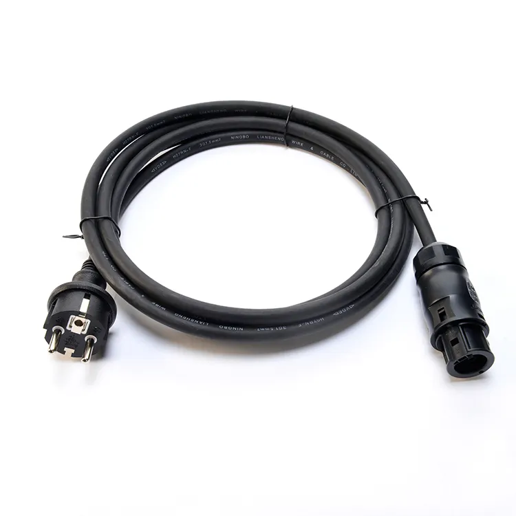 3 pin europe type schuko cee7/17 plug ip44 power 450/750v rubber sheathed h07rn-f cable with betteri bc01 connector IP68