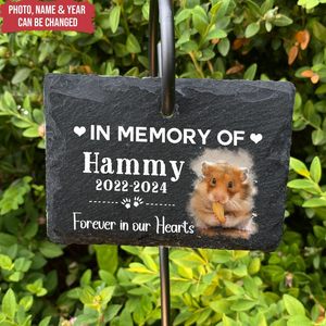 Cadeau personnalisé pour le jardin : Hamster Souvenir Personnalisé – Nos Cœurs pour Toujours – Cadeau <span class=keywords><strong>d</strong></span>'extérieur pour les proches, pour la perte <span class=keywords><strong>d</strong></span>'un animal de compagnie - Product Image 2