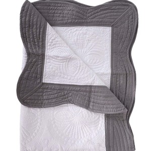 Personalized Lightweight Cotton Stainless Steel Embossed Scalloped Quilted Heirloom <b>Baby</b> Toddler <b>Blanket</b> <b>Newborn</b> Sleeping Quilt - Product Image 2