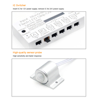 Contrôleur intelligent de lumière d'escalier à LED à défilement d'eau avec capteur de mouvement infrarouge PIR 200W DC12V/24V