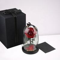 Vente en gros de roses éternelles et durables pour toujours pour la fête des mères fleur éternelle préservée immortelle éternelle dans un dôme en verre cadeaux de saint valentin