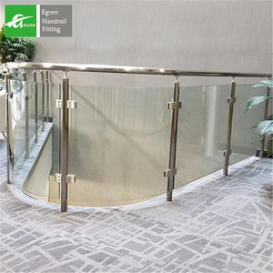 Barandilla Moderna de Acero Inoxidable SS304 con Diseño de Rejilla de Vidrio para Escaleras y Terrazas, Certificación ISO-9001, <span class=keywords><strong>Precio</strong></span> Competitivo por Metro - Product Image 2