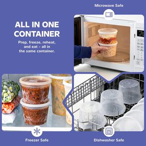 Vaso Redondo Desechable Ecológico de Plástico PP de 16oz/24oz, Apto para Microondas, para Almacenamiento de Alimentos y Bebidas, para Sopa y Otras Bebidas - Product Image 5