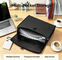 Pochette de rangement A4 extensible en gros, 13 compartiments, portable, avec fermeture sécurisée à boucle, organiseur de documents de bureau