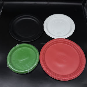 Barquette alimentaire compostable de haute qualité en amidon de maïs, écologique, jetable, pour viande et fruits, en <span class=keywords><strong>noir</strong></span>, rouge et vert, pour les fêtes - Product Image 1