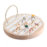 Plateau à bijoux rétro en bois, présentoir, support pour boucles d'oreilles, accessoires de présentation