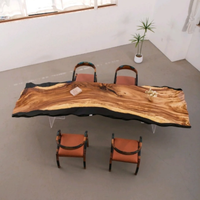 Table de salle à manger en bois de noyer massif, fabrication directe d'usine de meubles pour la maison, table de cuisine, table en résine époxy