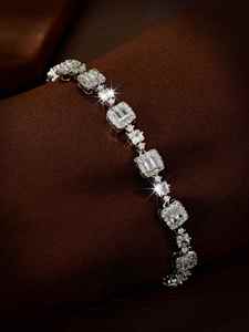 Beautiful Geometric Design Square Big <b>Crystal</b> Stone Bracelet Best Jewelry Gift for Women Birthday Party B12 - Product Image 4