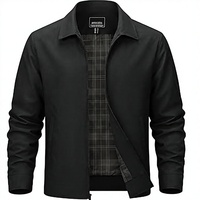 Veste décontractée pour homme à col à revers et fermeture éclair, légère, doublée à carreaux, style business décontracté