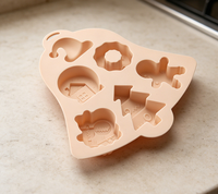 Moule en silicone de Noël - Forme de fleurs, moule de cuisson antiadhésif pour chocolat, bonbons et gelée, non toxique, écologique, résistant au four