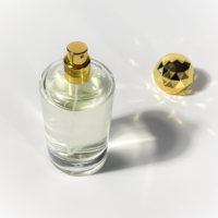 Flacon de parfum vide transparent de 80 ml, nouveau design, atomiseur en verre cylindrique rond pour emballage de soins de la peau, flacon de parfum de luxe