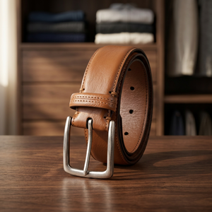 Cinturón Clásico de Cuero Vacuno para Hombre, Hebilla de Aleación Retro, Ligero, Estilo Casual de Negocios, Colección Premium - Product Image 3
