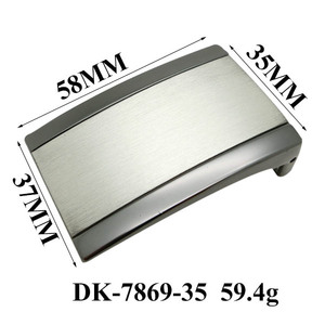 Hebilla de cinturón de aleación de zinc con marco cuadrado, placa central de 35 mm con logotipo, abrazadera empotrada para correa de cuero informal de negocios para hombre - Product Image 2