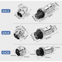 Konektor Logam GX12-2P GX12-3P GX12-4P GX12-5P, GX12-6P, GX12-7P, GX12-2, GX12-3, GX12-4, GX12-5, 4-pin GX12 (Jantan/Betina)