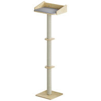 Griffoir mural pour chat avec plateforme large, pilier en corde de sisal, base stable, arbre à chat peu encombrant
