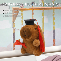 Linda Creative Cartoon Plush Polyester PP Cotton Dr. Capi Bala Capybara Doll Keychain Comforter Schoolbag Pendant Small Gifts