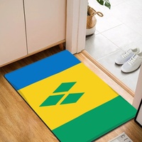 Tapis de sol rectangulaire en caoutchouc avec drapeau de Saint-Vincent-et-les Grenadines, paillasson antidérapant 40x60cm pour la décoration d'entrée de cuisine