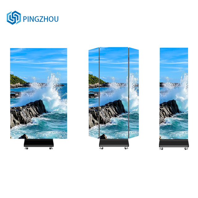 Indoor and Outdoor Movable Double-sided or Three-fold LED Poster DisplayLED Advertising Digital Poster Full-color Display Screen