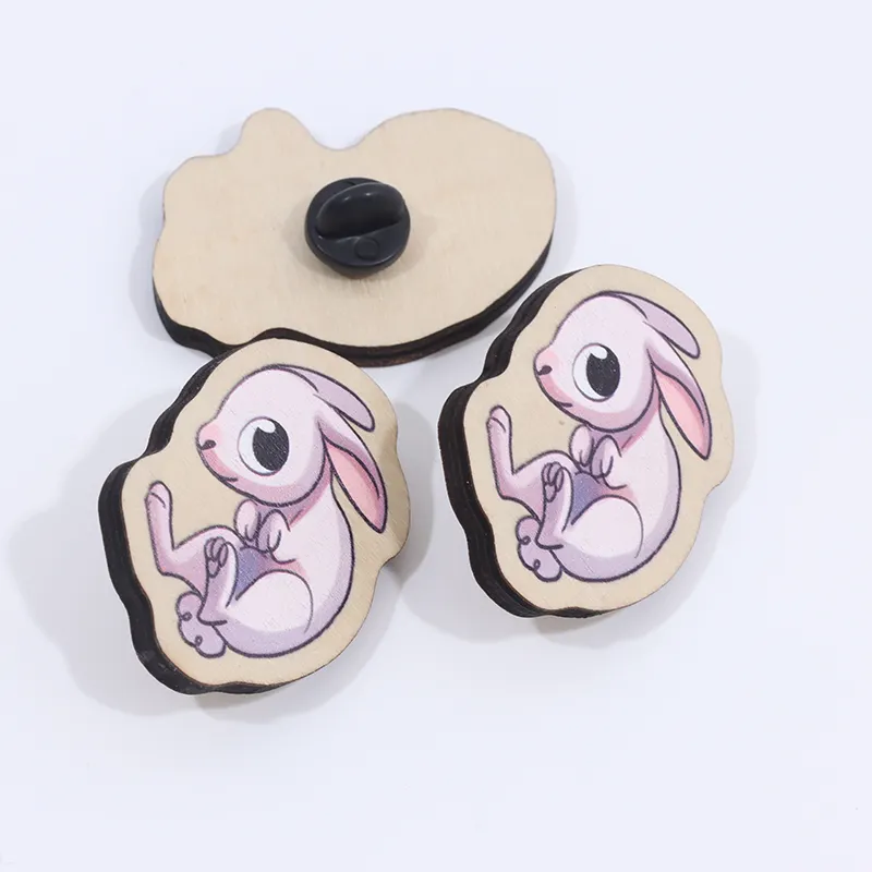 Vigreat no moq anime custom wooden pins clothes pins wood keychain high quality printing