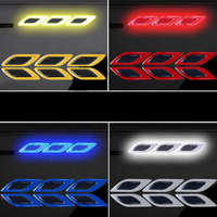 Autocollants réfléchissants pour voiture, anti-rayures, autocollants d'avertissement de sécurité pour camion, accessoires décoratifs extérieurs pour moteur automobile, 6 pièces/ensemble